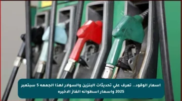 أسعار الوقود.. تعرف على تحديثات البنزين والسولار لهذا الجمعة 5 سبتمبر 2025 وأسعار أسطوانة الغاز الأخيرة